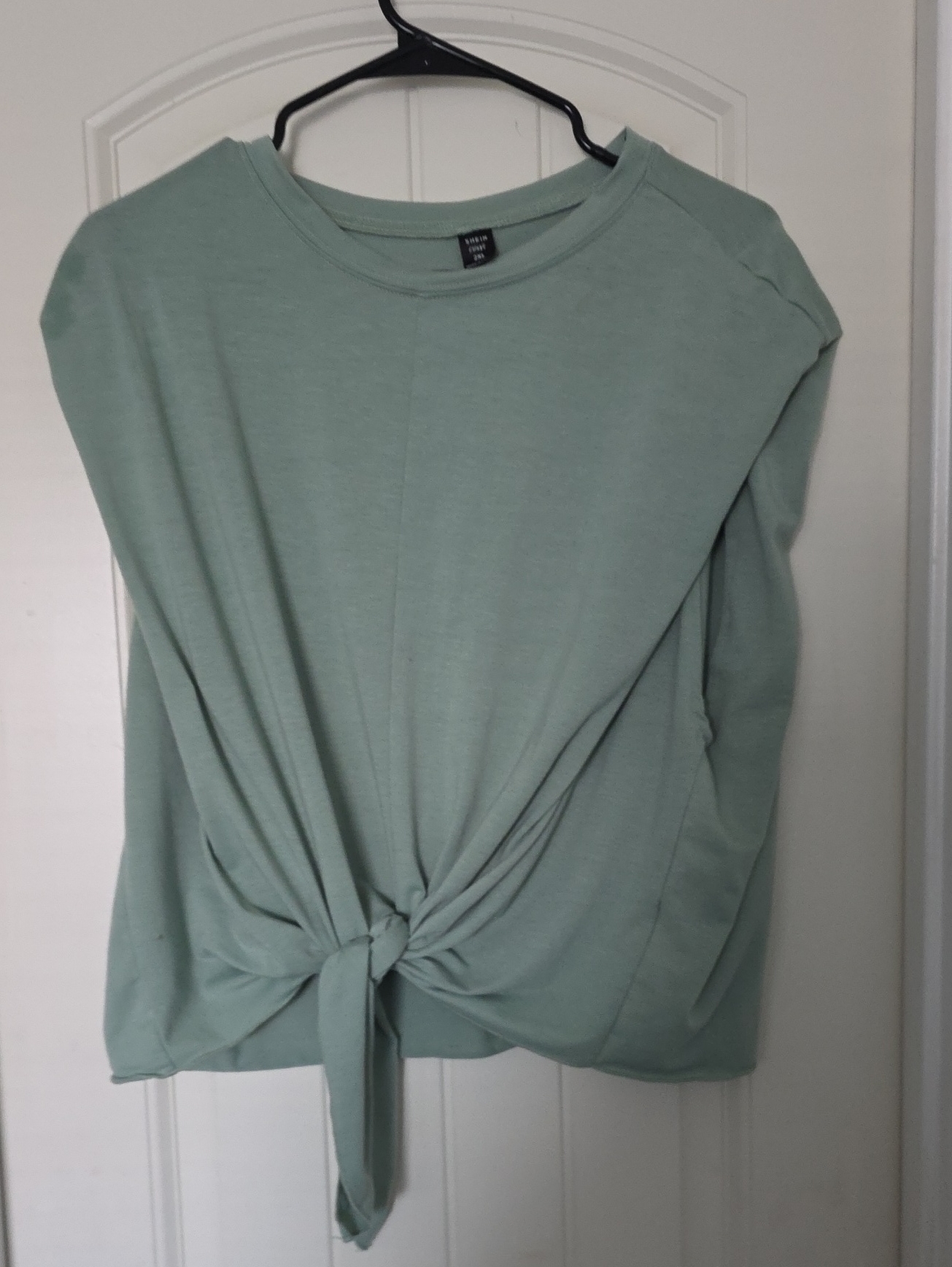 Shein Mint Green Knot-Front Sweatshirt